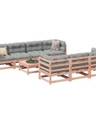 vidaXL Градински комплект с възглавници 8 части дугласка ела масив