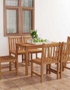 vidaXL Градински комплект за хранене 7 части 120x70 см масивно тиково дърво