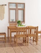 vidaXL Градински комплект за хранене 7 части 150x90 см масивно тиково дърво
