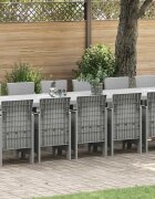 vidaXL Градински комплект за хранене с възглавници 17 бр. Светлосиво