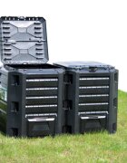 vidaXL Градински компостер черен 380 л