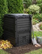vidaXL Градински компостер Черно 595 x 60 x 815 см 280 l 100% ПП