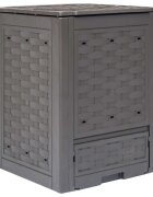 vidaXL Градински компостер кафяв 60x60x83 см 300 л пластмасов ратан