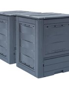 vidaXL Градински компостери 2 бр сиви 60x60x73 см 520 л