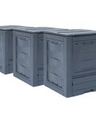 vidaXL Градински компостери 3 бр сиви 60x60x73 см 780 л