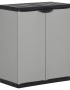 vidaXL Градински контейнер за отпадъци сиво и черно 68x40x85 см PP