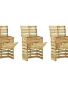vidaXL Градински ламелни компостери 3 бр 80x50x100 см импрегниран бор