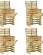 vidaXL Градински ламелни компостери 4 бр 80x50x100 см импрегниран бор