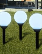 vidaXL Градински лампи за пътеки 3 бр LED 20 см със земен шип