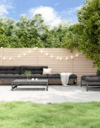 vidaXL Градински лаундж комплект 5 части сив бор масив
