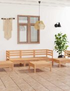 vidaXL Градински лаундж комплект 6 части бор масив