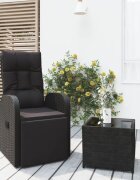 vidaXL Градински лаундж комплект от 2 части черен полиратан и стомана
