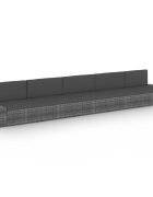 vidaXL Градински лаундж комплект с възглавници 5 части полиратан сив