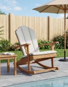 vidaXL Градински люлеещ се стол Adirondack Натурално 100% полиестер