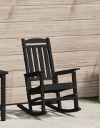 vidaXL Градински люлеещ се стол Черно HDPE