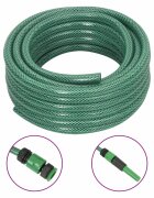 vidaXL Градински маркуч с монтажен комплект зелен 05" 30 м PVC