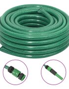 vidaXL Градински маркуч с монтажен комплект зелен 075" 10 м PVC