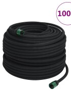 vidaXL Градински маркуч за капково напояване черен 06" 100 м гума