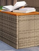 vidaXL Градински масички 2 бр бежови 55x34x37 см полиратан дърво масив