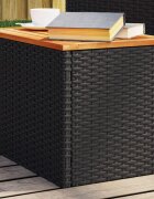 vidaXL Градински масички 2 бр черни 55x34x37 см полиратан дърво масив