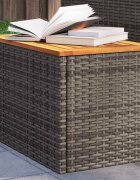 vidaXL Градински масички 2 бр сиви 55x34x37 см полиратан дърво масив