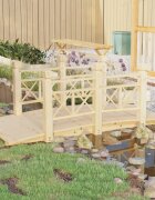 vidaXL Градински мост с парапети 150x67x56 см масивно дърво смърч