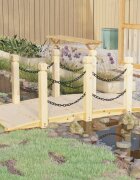 vidaXL Градински мост с верижни парапети 150x67x56 см смърч масив