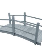 vidaXL Градински мост сив 140x60x56 см масивен чам