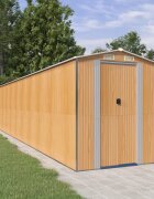 vidaXL Градински навес светлокафяв 192x1021x223 см поцинкована стомана