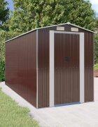 vidaXL Градински навес тъмнокафяв 192x440x223 см поцинкована стомана