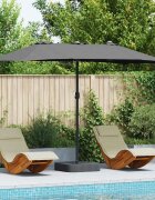 vidaXL Градински парасол Антрацит 385 x 209 x 244 см
