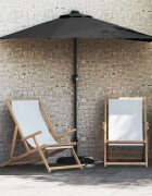 vidaXL Градински парасол Черно 294 x 150 x 223 см Полиестер и стомана