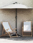 vidaXL Градински парасол Пясък 294 x 150 x 223 см Полиестер и стомана