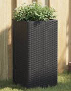 vidaXL Градински плантер черен 30x30x60 см полиратан