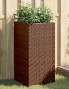 vidaXL Градински плантер кафяв 40x40x80 см полиратан
