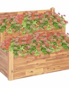 vidaXL Градински плантер на 2 нива 110x75x84 см акациево дърво масив
