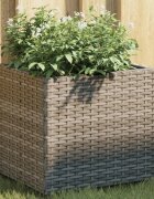 vidaXL Градински плантер сив 36x30x32 см полиратан