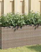 vidaXL Градински плантери с 2 саксии 2 бр сиви 90x20x40 см полиратан