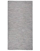 vidaXL Градински плоскотъкан килим 100x200 см кафяво и синьо