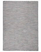 vidaXL Градински плоскотъкан килим 140x200 см кафяво и синьо