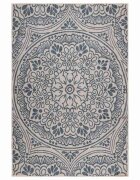 vidaXL Градински плоскотъкан килим 140x200 см синя шарка