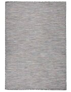 vidaXL Градински плоскотъкан килим 160x230 см кафяво и синьо