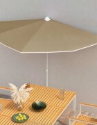 vidaXL Градински полукръгъл чадър с прът 180x90 см таупе