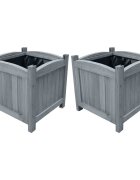 vidaXL Градински повдигнати легла 2 бр 30x30x30 см ела масив