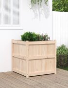 vidaXL Градински сандък 70x70x70 см борово дърво масив