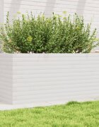 vidaXL Градински сандък бял 110x60x455 см масивна борова дървесина