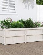 vidaXL Градински сандък бял 150x50x50 см борово дърво масив