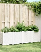 vidaXL Градински сандък бял 160x40x53 см PP
