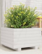 vidaXL Градински сандък бял 40x40x265 см масивна борова дървесина