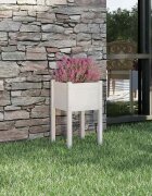 vidaXL Градински сандък бял 40x40x70 см бор масив